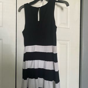XS Express black and white striped sleeveless dress